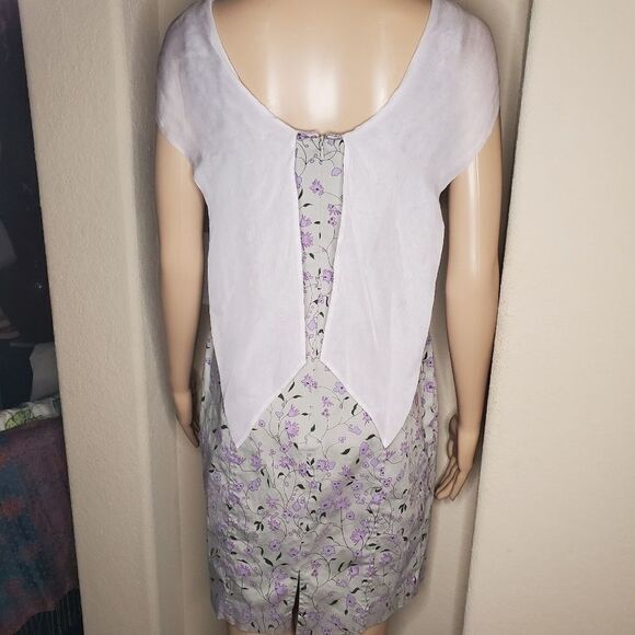 Vintage lavender floral print midi dress by Bellum - Picture 5 of 11